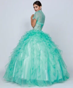 Juliet 322 Corset Bodice Strapless Ruffled Tiered Puffy Gown(Corset Bodice Strapless Ruffled Tiered Jade Puffy Gown) 15 Juliet 322 Corset Bodice Strapless Ruffled Tiered Puffy Gown(Corset Bodice Strapless Ruffled Tiered Jade Puffy Gown) -Dress Promotion Store 0002724 322