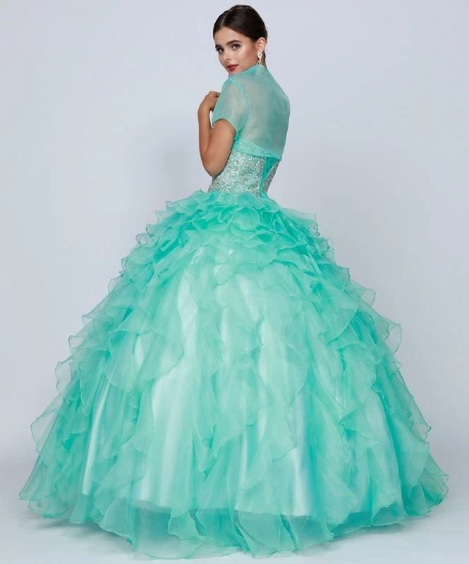 Juliet 322 Corset Bodice Strapless Ruffled Tiered Puffy Gown(Corset Bodice Strapless Ruffled Tiered Jade Puffy Gown) 6 Juliet 322 Corset Bodice Strapless Ruffled Tiered Puffy Gown(Corset Bodice Strapless Ruffled Tiered Jade Puffy Gown) - Image 4