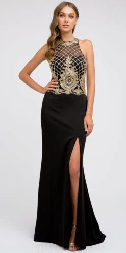Juliet 614 Sexy Floor Length Formal Gown Cut Out Back Slit(Juliet 614 Sexy Floor Length Formal Gown Black Cut Out Back Slit) -Dress Promotion Store 0003579 614