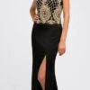 Juliet 614 Sexy Floor Length Formal Gown Cut Out Back Slit(Juliet 614 Sexy Floor Length Formal Gown Black Cut Out Back Slit) -Dress Promotion Store 0003581 614
