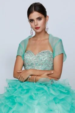 Juliet 322 Corset Bodice Strapless Ruffled Tiered Puffy Gown(Corset Bodice Strapless Ruffled Tiered Jade Puffy Gown) 14 Juliet 322 Corset Bodice Strapless Ruffled Tiered Puffy Gown(Corset Bodice Strapless Ruffled Tiered Jade Puffy Gown) -Dress Promotion Store 0003982 322