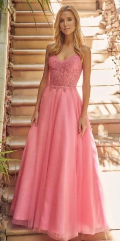 Juliet 268 Embroidered Sparkle Tulle Ball Gown(Embroidered Sparkle Tulle Ball Gown By Juliet 268) -Dress Promotion Store 0004949 268