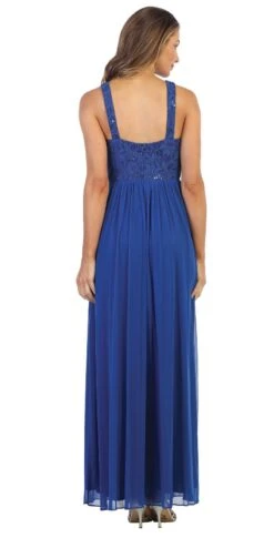 Juno 1013 Halter Long Formal Dress With Embellished Waist(Mint Halter Long Formal Dress With Embellished Waist) -Dress Promotion Store 1013 juno royal blue back a99c33ac 7953 4f5e a362 5c1971db014d