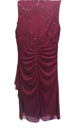 Juno 1017-S Stylish Neckline Short Cocktail Dress(Black Stylish Neckline Wedding Guest Short Dress) -Dress Promotion Store 1017s juno burgundy back