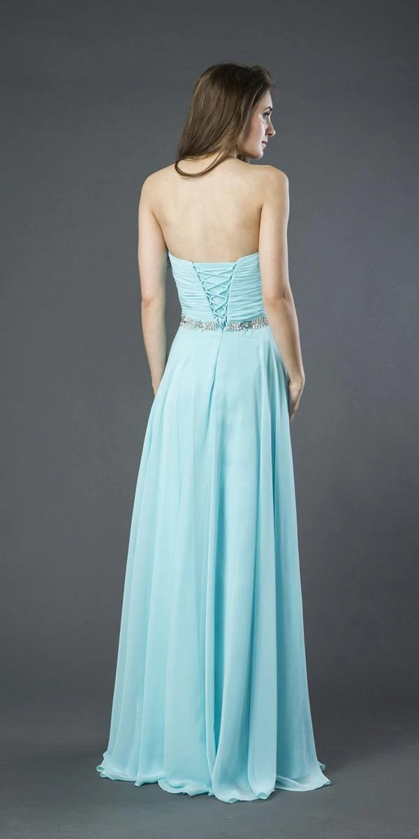 J&J Fashion 102 Sweetheart Neckline Long Prom Dress Strapless(Aqua Sweetheart Neckline Long Prom Dress Strapless) 4 J&J Fashion 102 Sweetheart Neckline Long Prom Dress Strapless(Aqua Sweetheart Neckline Long Prom Dress Strapless) - Image 2