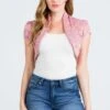 La Scala 10523 Short Sleeve Lace Shrug(La Scala 10523 Short Sleeve Lace Shrug) -Dress Promotion Store 10523 blush