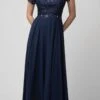 Juno 1056 Short Sleeved A-Line Long Chiffon Dress Lace Top(Navy Blue Short Sleeved A Line Long Formal Dress) -Dress Promotion Store 1056 juno navy blue 19a4a354 115d 41fe a0a4 a60416b4dbc6