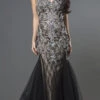 J&J Fashion 107 Beaded Prom Gown Strapless(Black Champagne Beaded Prom Gown Strapless) -Dress Promotion Store 107 jj fashion black champagne