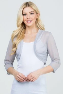 La Scala 11149 Mid-Length Sleeve Chiffon Jacket(La Scala 11149 Mid Length Sleeve Chiffon Jacket) -Dress Promotion Store 11149 silver