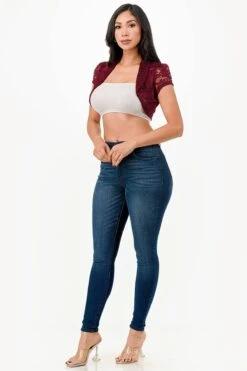 La Scala 11630 Crochet Lace Cropped Shrug(La Scala 11630 Crochet Lace Cropped Shrug)