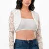 La Scala 11631 Lace Long Sleeve Cropped Jacket(La Scala 11631 Lace Long Sleeve Cropped Jacket) -Dress Promotion Store 11631 la scala white zoom