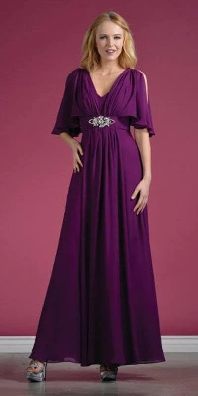 CLEARANCE - Cinderella Divine 1295 Long Grecian Dress Mid Length Sleeves (Size M)(Long Chiffon Grecian Champagne Dress Mid Length Sleeves V Neck) 3 CLEARANCE - Cinderella Divine 1295 Long Grecian Dress Mid Length Sleeves (Size M)(Long Chiffon Grecian Champagne Dress Mid Length Sleeves V Neck)