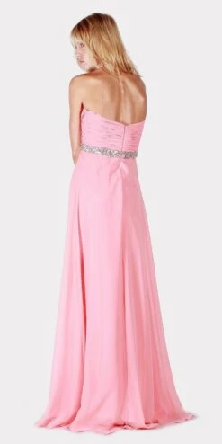 J&J Fashion 1390 Empire Waist Strapless Long Formal Dress(Empire Waist Strapless Long Formal Dress Dusty Rose) -Dress Promotion Store 1390 jj fashion dusty rose back