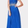 J&J Fashion 1401 Beaded Waist Long Prom Dress Strapless(Royal Blue Beaded Waist Long Prom Dress Strapless) -Dress Promotion Store 1401 jj fashion royal blue