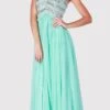 J&J Fashion 1405 Beaded Strapless Long Formal Dress(Beaded Strapless Long Formal Dress Mint) -Dress Promotion Store 1405 jj fashion aqua