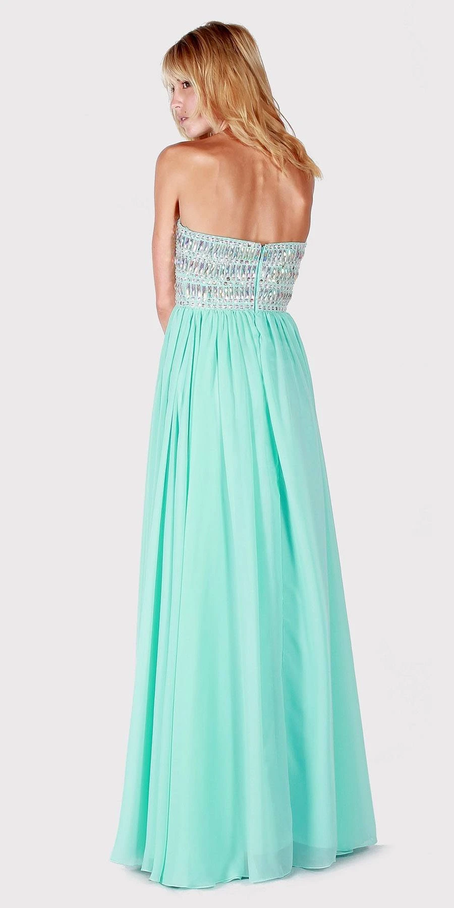 J&J Fashion 1405 Beaded Strapless Long Formal Dress(Beaded Strapless Long Formal Dress Mint) 4 J&J Fashion 1405 Beaded Strapless Long Formal Dress(Beaded Strapless Long Formal Dress Mint) - Image 2