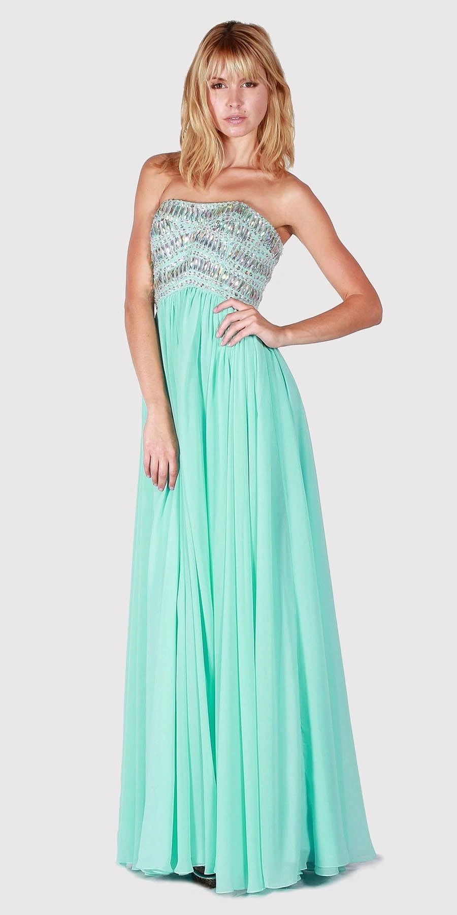 J&J Fashion 1405 Beaded Strapless Long Formal Dress(Beaded Strapless Long Formal Dress Mint) 3 J&J Fashion 1405 Beaded Strapless Long Formal Dress(Beaded Strapless Long Formal Dress Mint)