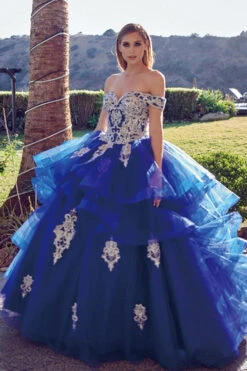Juliet 1432 Dress Quinceanera Ball Gown Metallic Embroidery Glitter Tulle(Juliet 1432 Dress Quinceanera Ball Gown Metallic Embroidery Glitter Tulle) -Dress Promotion Store 1432 juliet royal blue gallery