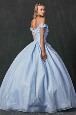 Juliet 1433 Dress Quinceanera Ball Gown 3D Floral Embroidered(Juliet 1433 Dress Quinceanera Ball Gown 3d Floral Embroidered) -Dress Promotion Store 1433 juliet bahama blue back