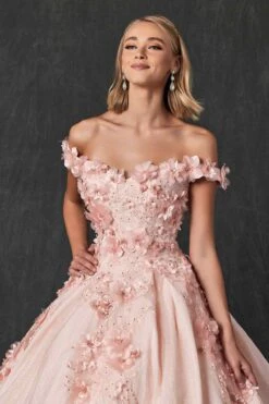 Juliet 1433 Dress Quinceanera Ball Gown 3D Floral Embroidered(Juliet 1433 Dress Quinceanera Ball Gown 3d Floral Embroidered) -Dress Promotion Store 1433 juliet blush zoom