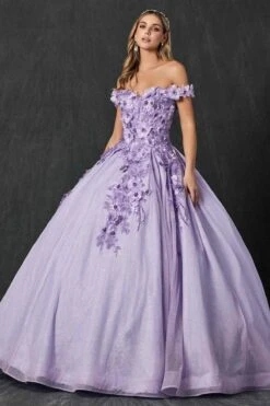 Juliet 1433 Dress Quinceanera Ball Gown 3D Floral Embroidered(Juliet 1433 Dress Quinceanera Ball Gown 3d Floral Embroidered) -Dress Promotion Store 1433 juliet lilac