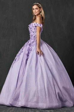 Juliet 1433 Dress Quinceanera Ball Gown 3D Floral Embroidered(Juliet 1433 Dress Quinceanera Ball Gown 3d Floral Embroidered) -Dress Promotion Store 1433 juliet lilac side