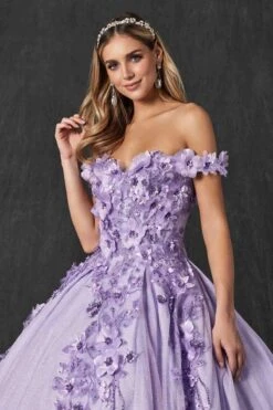 Juliet 1433 Dress Quinceanera Ball Gown 3D Floral Embroidered(Juliet 1433 Dress Quinceanera Ball Gown 3d Floral Embroidered) -Dress Promotion Store 1433 juliet lilac zoom