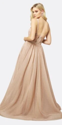 Juliet 201 Plunging V-Neckline Long Glitter Dress A-Line(Plunging V Neckline Long Glitter Prom Dress Navy Blue A Line) -Dress Promotion Store 201 juliet champagne back 54ca7760 1622 4ce5 93e6 4246e806ca2a