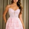 Amelia Couture 2062s Short A-Line Dress Tiered Skirt Sweetheart Bodice(Amelia Couture 2062s Short A Line Dress Tiered Skirt Sweetheart Bodice)