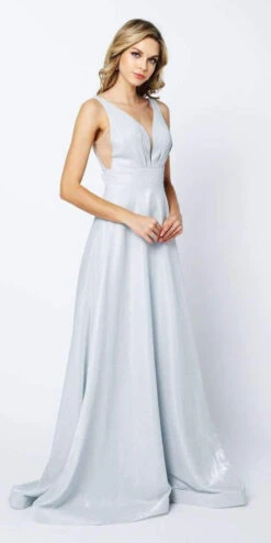 Juliet 208 Cut-Out Strappy Back Glitter Long Dress(Cut Out Strappy Back Glitter Long Prom Dress Silver) -Dress Promotion Store 208 juliet silver 905621a8 d4fb 4066 9d4b 32913a82556c