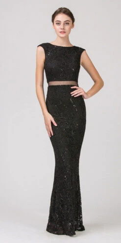 Eureka 2085 Mock Two-Piece Mermaid Gown Lace With Sequins(Mock Two Piece Mermaid Prom Gown Lace With Sequins Burgundy) -Dress Promotion Store 2085 eureka fashion black 3e2757f5 d900 4403 9cde acd414892698