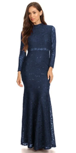 Eureka 2095 Long Sleeve Lace Dress Mock 2-Piece High Neck(Long Sleeve Lace Full Length Dress Burgundy Mock 2 Piece High Neck) -Dress Promotion Store 2095 eureka dress navy d4e278a1 545c 4def bbbb f806e63b5aaf