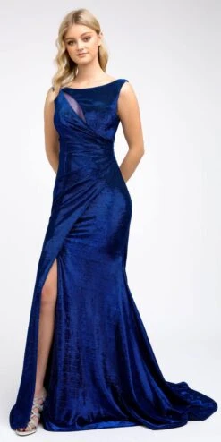 Juliet 218 Faux-Wrap Mermaid Long Dress Sleeveless(Faux Wrap Mermaid Navy Blue Long Prom Dress Sleeveless) -Dress Promotion Store 218 juliet navy blue 006c6c19 46e1 4fa4 9d28 a36b4375b088