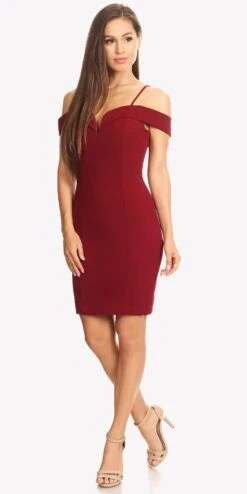 Eureka 2200 Off Shoulder Sweetheart Neckline Cocktail Dress(Off Shoulder Sweetheart Neckline Cocktail Dress With Spaghetti Strap Dusty Pink) -Dress Promotion Store 2200 eureka burgundy left side fbc63d08 7391 401b b36e bd173246cef0