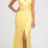 Juliet 233 Long Dress With Strappy-Back And Train(Yellow Long Prom Dress With Strappy Back And Train)