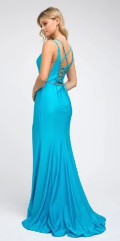 Juliet 239 Fit And Flare Long Dress With Stylish Back(Fuchsia Fit And Flare Long Prom Dress With Stylish Back) -Dress Promotion Store 239 juliet turquoise back 3becf681 27f3 41e1 936a 555303943f0f