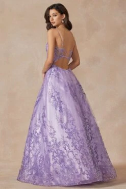 Juliet 2414 Floor Length A-Line Glitter Lace Tulle Ball Gown(Juliet 2414 Floor Length A Line Glitter Lace Tulle Ball Gown) -Dress Promotion Store 2414 lilac back