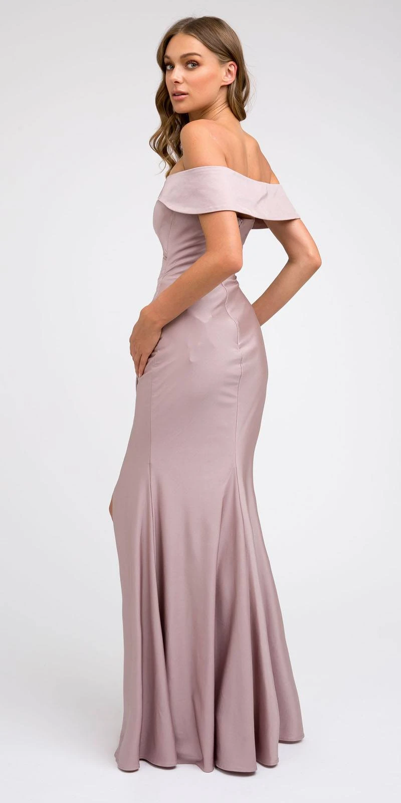 Juliet 245 Off-Shoulder Fit And Flare Long Formal Dress(Off Shoulder Fit And Flare Long Prom Dress Burgundy With Slit) 6 Juliet 245 Off-Shoulder Fit And Flare Long Formal Dress(Off Shoulder Fit And Flare Long Prom Dress Burgundy With Slit) - Image 4