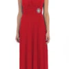 CLEARANCE - Celavie 2466L Red Cap Sleeve A-line Long Dress (Size 2XL)(Clearance Celavie 2466l Red Cap Sleeve A Line Long Dress Size 2xl) -Dress Promotion Store 2466L CELAVIE RED