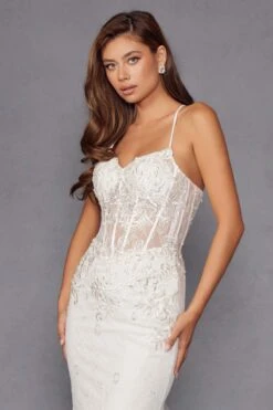Juliet JT2481UW Embellished Lace Mermaid Bridal Dress(Juliet Jt2481uw Embellished Lace Mermaid Bridal Dress) -Dress Promotion Store 2481UWOFFWHITE 4