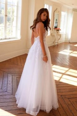 Juliet JT2482SW Floor Length A-Line Lace/Tulle Wedding Ball Gown(Juliet Jt2482sw Floor Length A Line Lace Tulle Wedding Ball Gown) -Dress Promotion Store 2482OFFWHITE0062