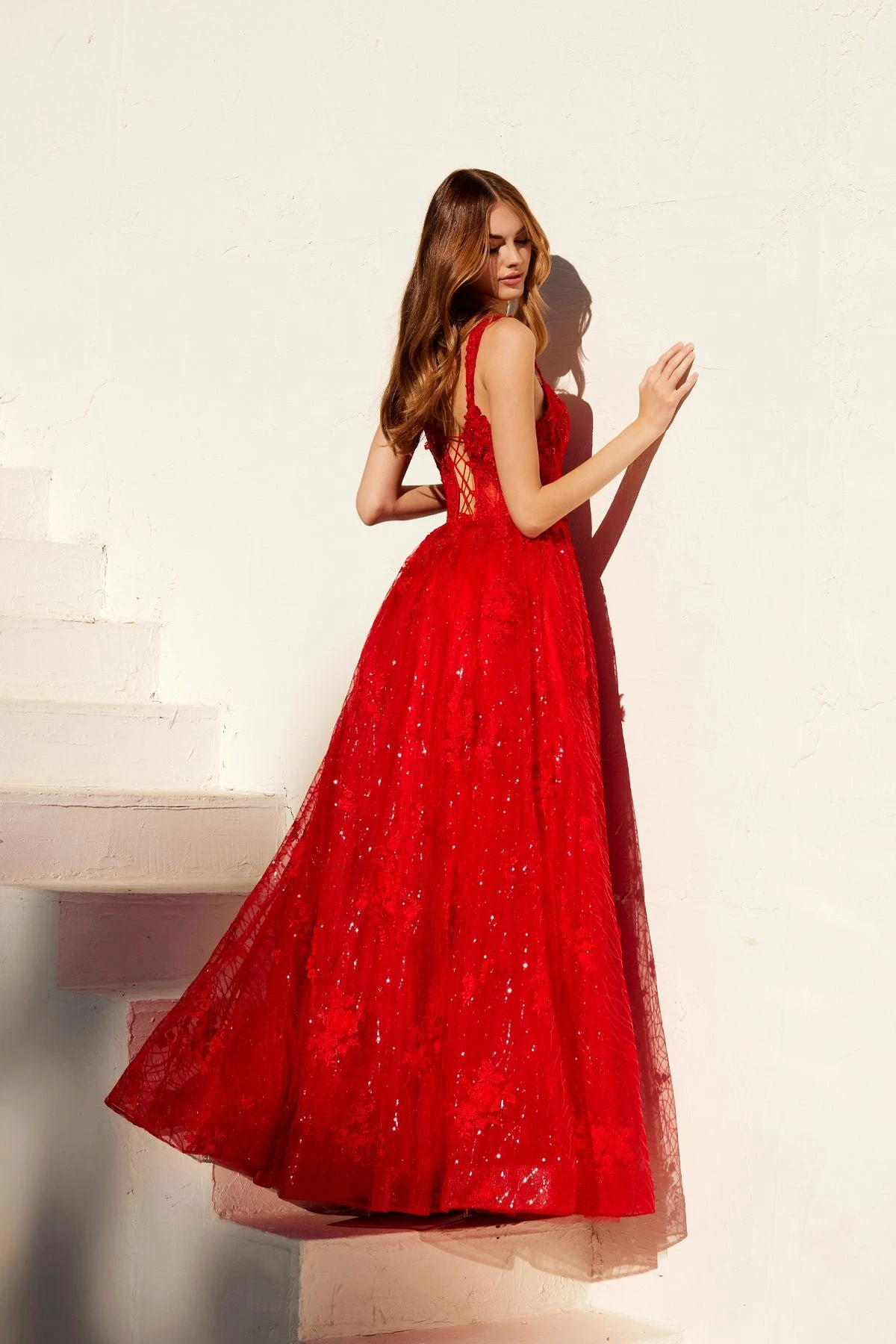 Juliet JT2495A Long A-Line Floral Lace Evening Gown(Juliet Jt2495a Long A Line Floral Lace Evening Gown) 4 Juliet JT2495A Long A-Line Floral Lace Evening Gown(Juliet Jt2495a Long A Line Floral Lace Evening Gown) - Image 2