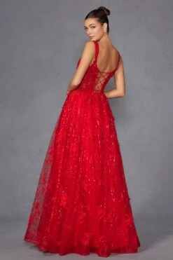 Juliet JT2495A Long A-Line Floral Lace Evening Gown(Juliet Jt2495a Long A Line Floral Lace Evening Gown) 19 Juliet JT2495A Long A-Line Floral Lace Evening Gown(Juliet Jt2495a Long A Line Floral Lace Evening Gown) -Dress Promotion Store 2495ARED 4
