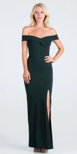 La Scala 25078 Off-the-Shoulder Long Fitted Dress With Slit(La Scala 25078 Off The Shoulder Long Formal Dress With Slit) -Dress Promotion Store 25078 la scala hunter green 8c69572d 4d8f 44ec 8363 fd1e7ab21f81