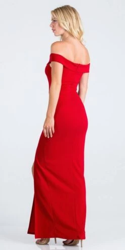 La Scala 25078 Off-the-Shoulder Long Fitted Dress With Slit(La Scala 25078 Off The Shoulder Long Formal Dress With Slit) -Dress Promotion Store 25078 la scala red back 6046964d 8c8b 4a96 9d55 f552c11351d9