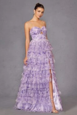 Juliet JT2508A Sweetheart Keyhole Neckline Ruffled Tier Skirt Gown(Juliet Jt2508a Sweetheart Keyhole Neckline Ruffled Tier Skirt Gown) -Dress Promotion Store 2508ALILAC 4