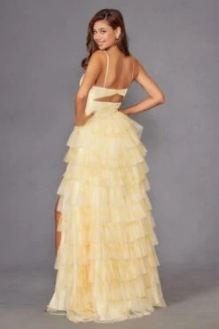 Juliet JT2508A Sweetheart Keyhole Neckline Ruffled Tier Skirt Gown(Juliet Jt2508a Sweetheart Keyhole Neckline Ruffled Tier Skirt Gown) -Dress Promotion Store 2508AYELLOW 5