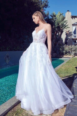 Juliet JT2482SW Floor Length A-Line Lace/Tulle Wedding Ball Gown(Juliet Jt2482sw Floor Length A Line Lace Tulle Wedding Ball Gown) -Dress Promotion Store 251 juliet off white gallery outdoor side