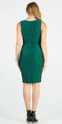 La Scala 25196 Bodycon V-Neck Short Cocktail Dress Sleeveless(La Scala 25196 V Neck Short Cocktail Dress Sleeveless) -Dress Promotion Store 25196 la scala hunter green back dbc2fd56 2c2f 4eb7 9088 89b2330d2912