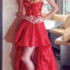 Juliet 252 Glass Beaded High-Low Formal Prom Dress(Juliet 252 Glass Beaded High Low Formal Prom Dress) -Dress Promotion Store 252 red